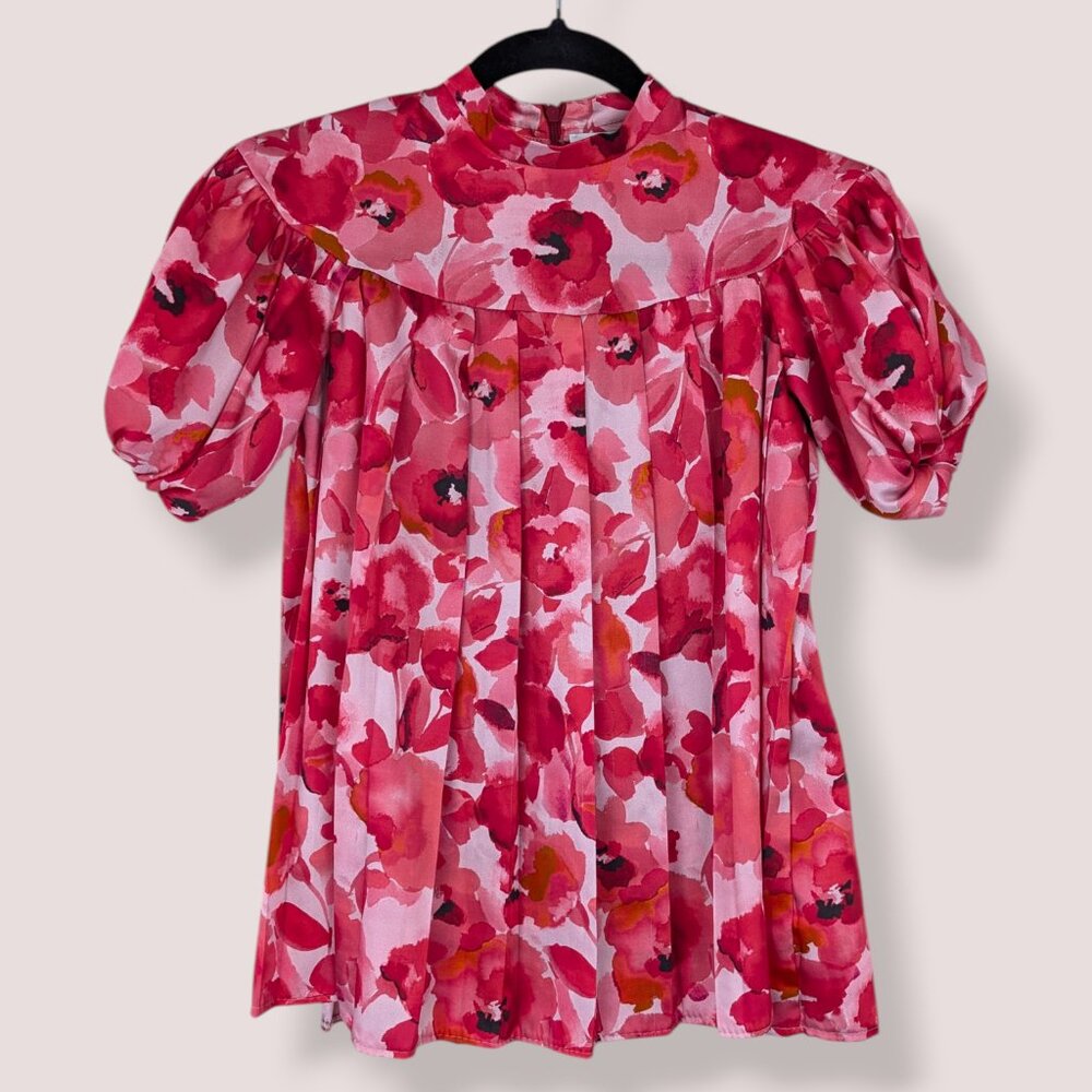 Christina Rohde Pink Floral Pleated Dress